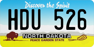 ND license plate HDU526
