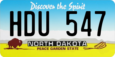 ND license plate HDU547