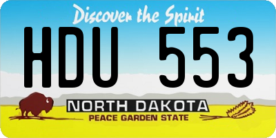 ND license plate HDU553
