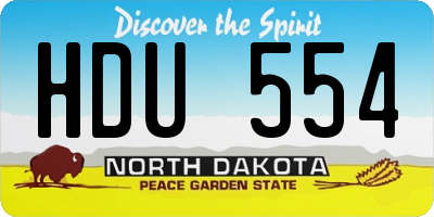 ND license plate HDU554