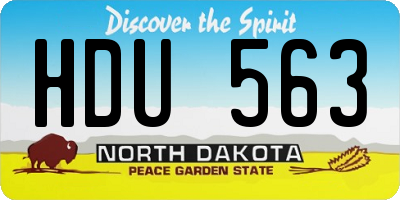 ND license plate HDU563