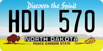 ND license plate HDU570