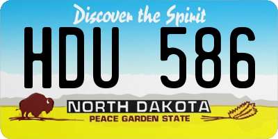 ND license plate HDU586