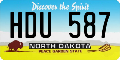 ND license plate HDU587