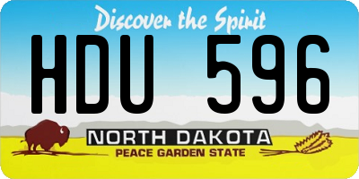 ND license plate HDU596