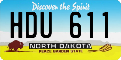 ND license plate HDU611