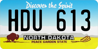ND license plate HDU613