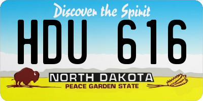ND license plate HDU616