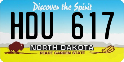 ND license plate HDU617