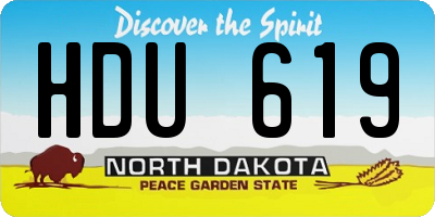 ND license plate HDU619