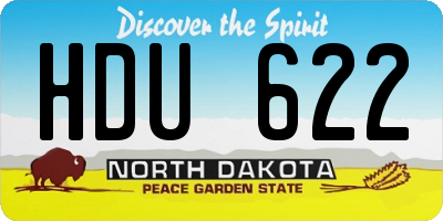ND license plate HDU622