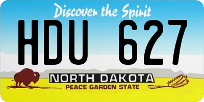 ND license plate HDU627