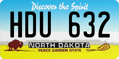 ND license plate HDU632