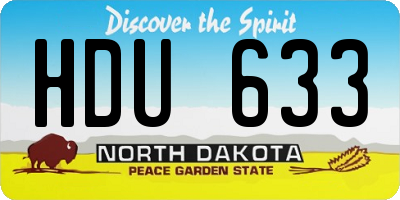 ND license plate HDU633