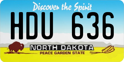 ND license plate HDU636