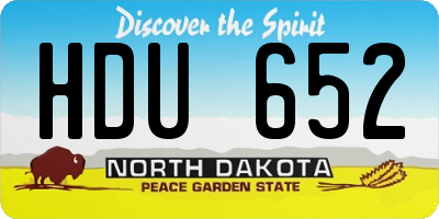 ND license plate HDU652