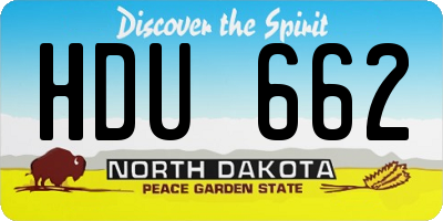 ND license plate HDU662