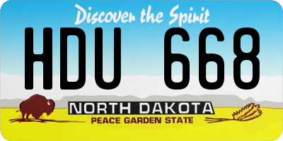 ND license plate HDU668