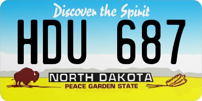 ND license plate HDU687