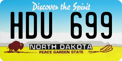 ND license plate HDU699