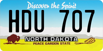 ND license plate HDU707