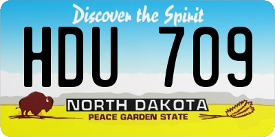 ND license plate HDU709