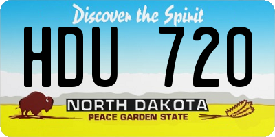 ND license plate HDU720