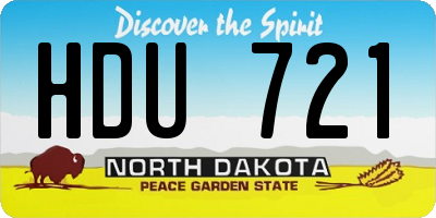 ND license plate HDU721