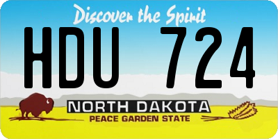 ND license plate HDU724
