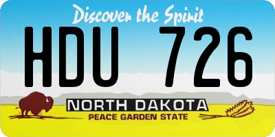 ND license plate HDU726