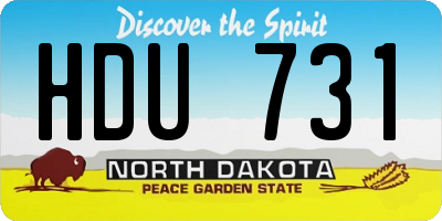 ND license plate HDU731