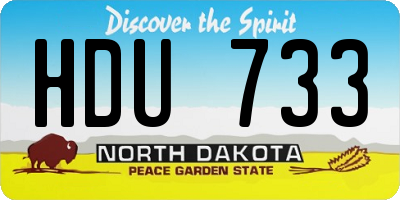 ND license plate HDU733