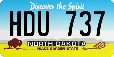 ND license plate HDU737