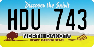 ND license plate HDU743