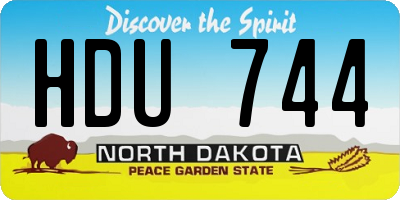 ND license plate HDU744