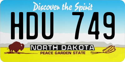 ND license plate HDU749
