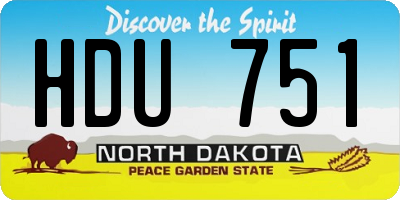 ND license plate HDU751