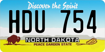 ND license plate HDU754
