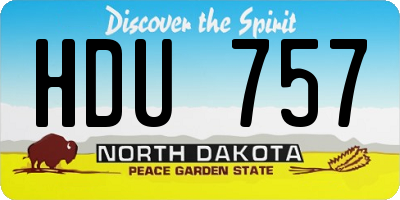 ND license plate HDU757