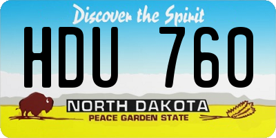 ND license plate HDU760