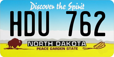 ND license plate HDU762