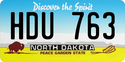 ND license plate HDU763
