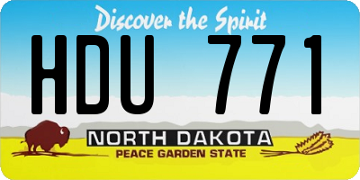 ND license plate HDU771