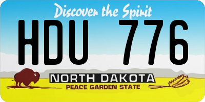 ND license plate HDU776