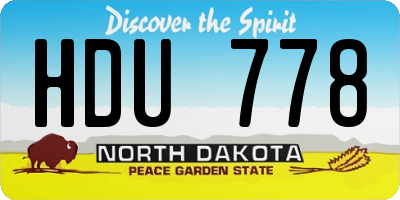 ND license plate HDU778