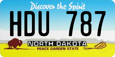 ND license plate HDU787