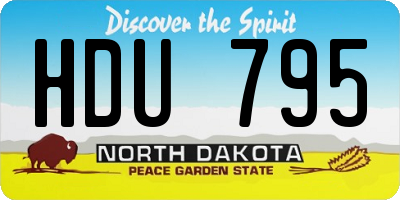 ND license plate HDU795