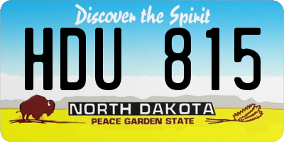 ND license plate HDU815