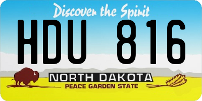 ND license plate HDU816