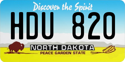 ND license plate HDU820